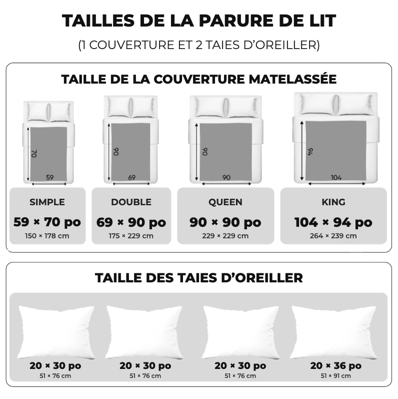 Ensemble de literie matelassé artistique 3 pièces
