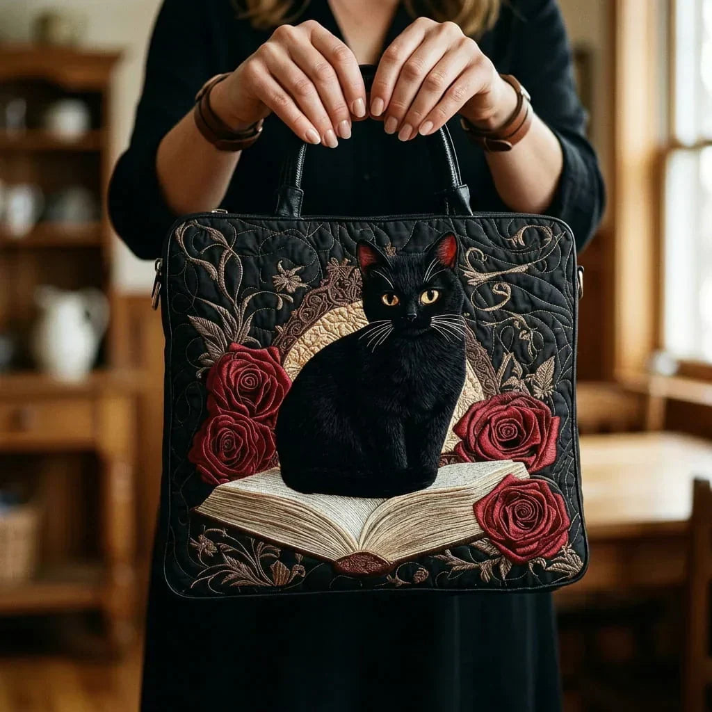 Sac Cabas Matelassé - Chat Noir sur Livres