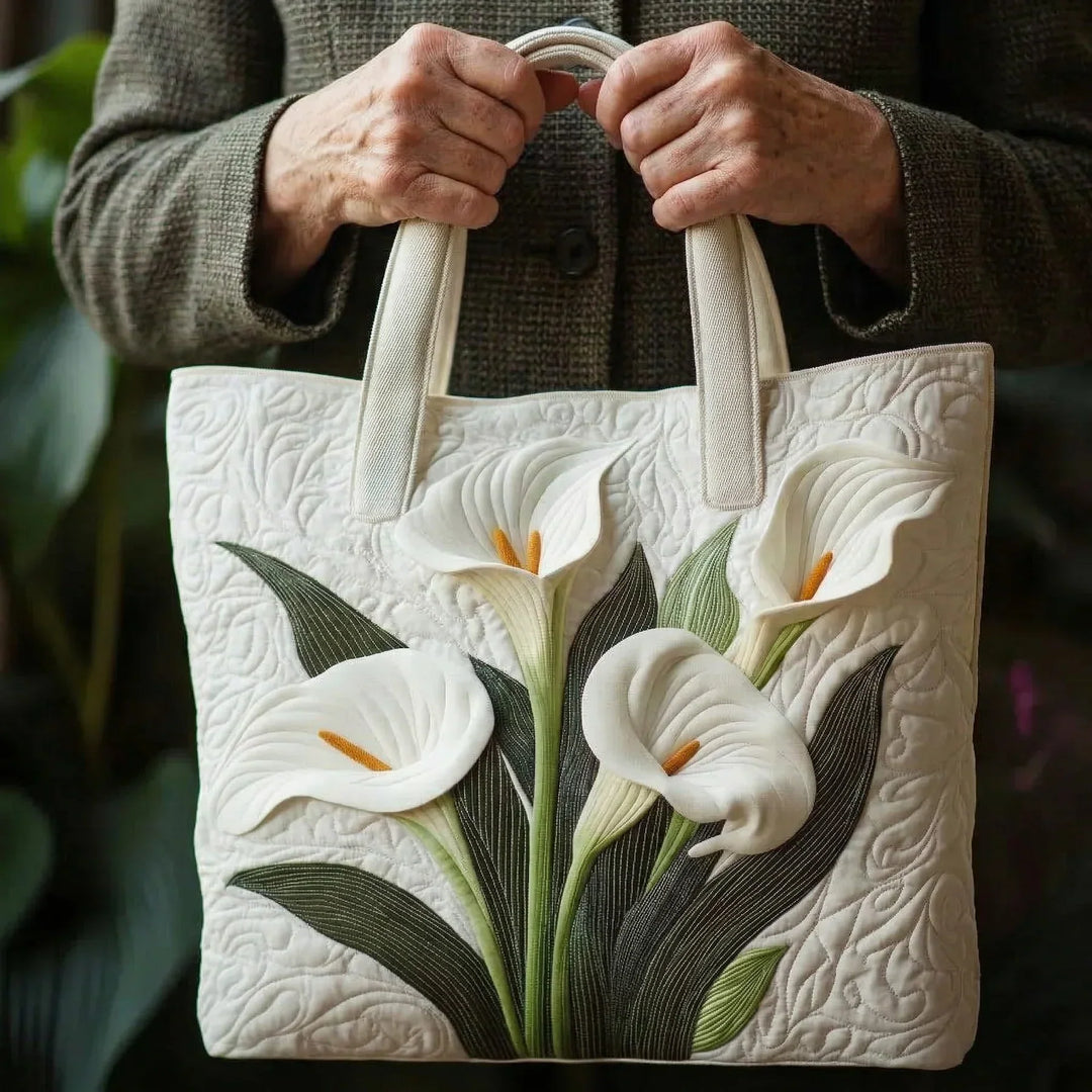 Sac fourre-tout matelassé - Lys Calla Blanc