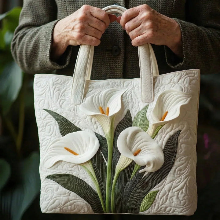 Sac fourre-tout matelassé - Lys Calla Blanc