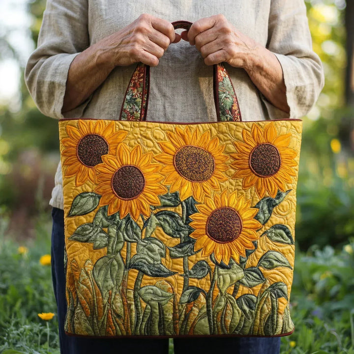 Sac fourre-tout matelassé - Tournesols