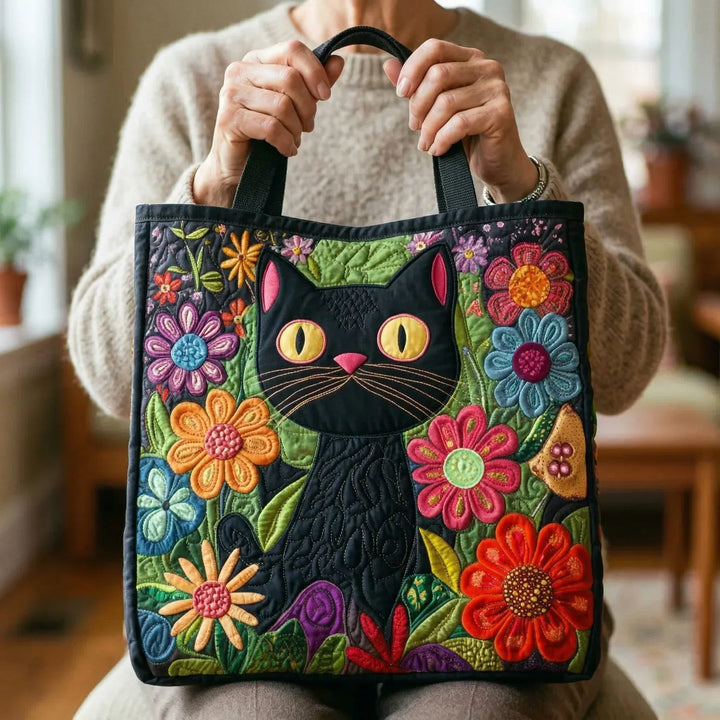 Sac fourre-tout matelassé - Chat Noir Enchanté