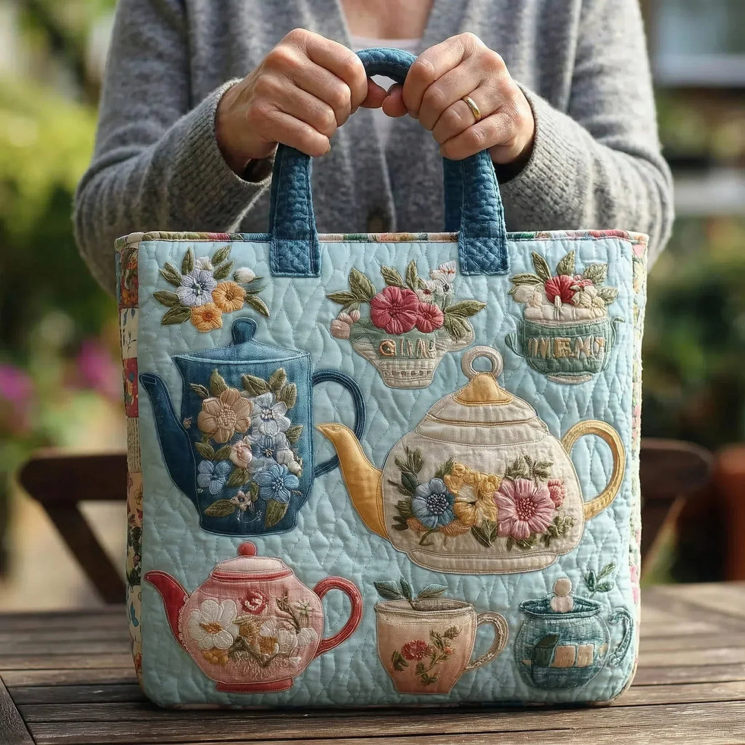 Sac fourre-tout matelassé - Motif floral