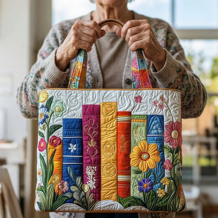 Sac fourre-tout matelassé - Bibliothèque florale
