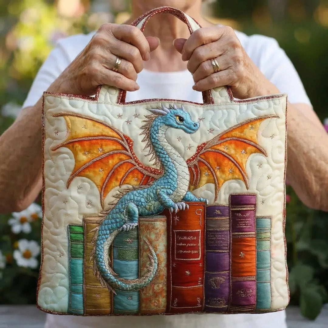 Sac fourre-tout matelassé - Gardien de livre Dragon Émeraude