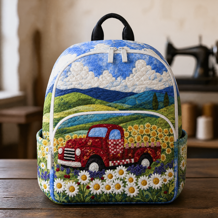 Sac à dos matelassé vintage rouge
