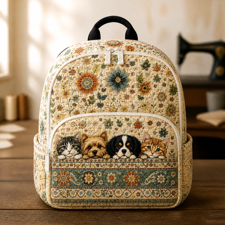 Sac à dos matelassé floral boho