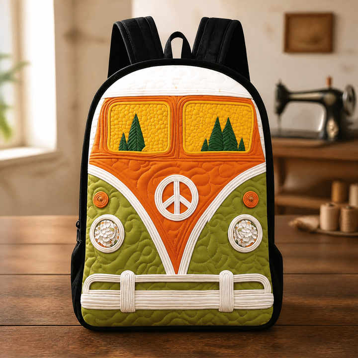 Sac à dos matelassé Hippie avec symbole de paix