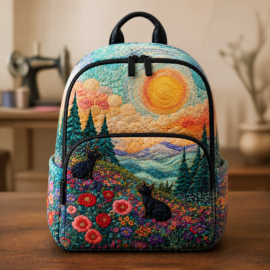 Sac à dos matelassé Montagnes de Fleurs Sauvages