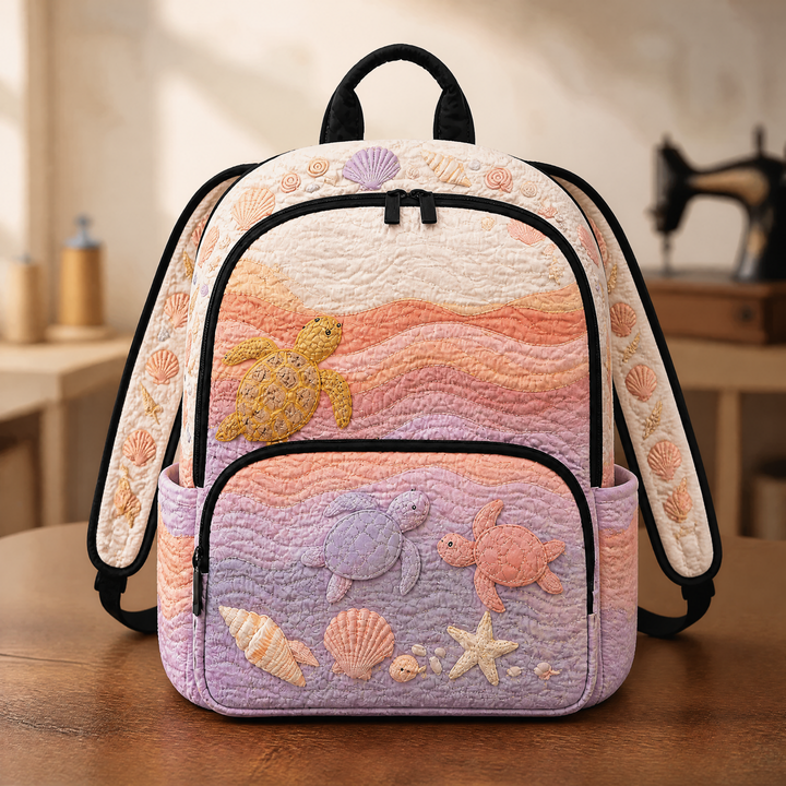 Sac à dos matelassé Tortue de Mer Océan