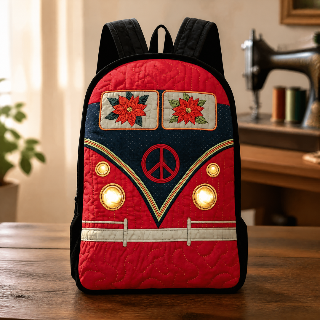 Sac à dos matelassé de Noël – Bretelles noires