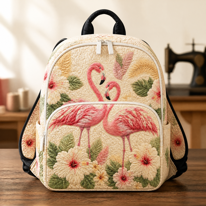 Sac à dos matelassé Flamant Rose