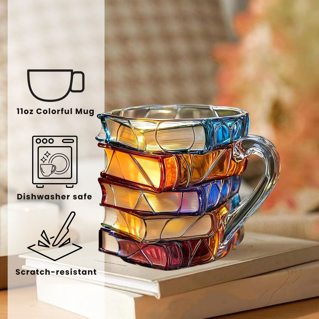 Tasse Unique en 3D Fait Main pour les Passionnés de Lecture