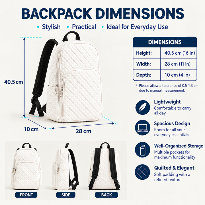 Sac à dos matelassé Retro Camper – Bretelles noires