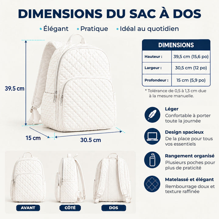 Sac à dos matelassé Poules de Ferme & Grange