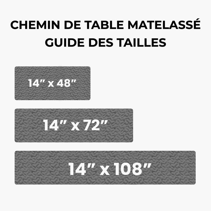 Tailles du chemin de table