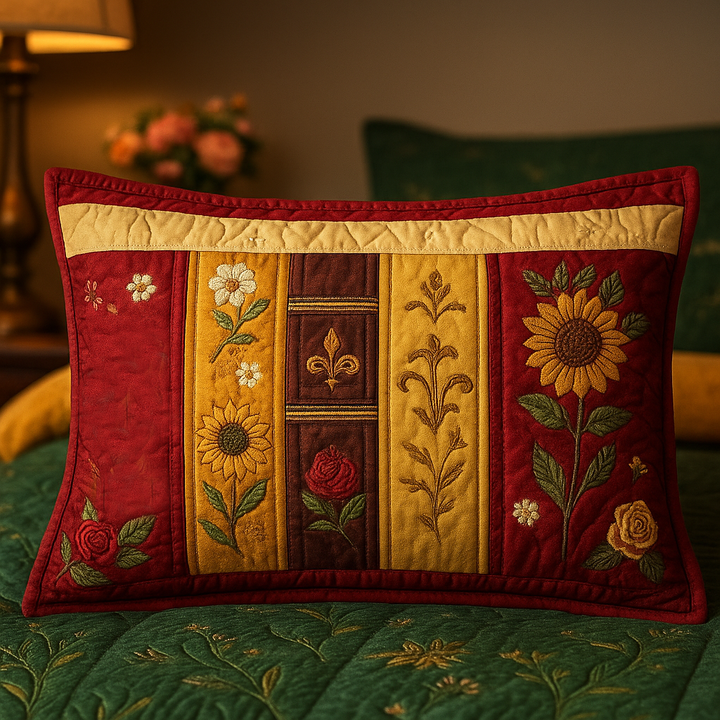 Housse de Coussin Matelassée Fleur de Tournesol NCU0VL942