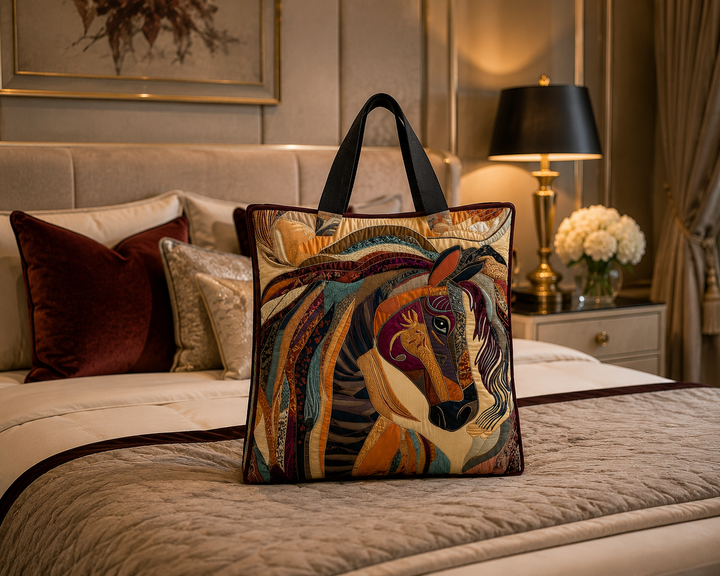 Sac fourre-tout matelassé - Cheval mosaïque multicolore
